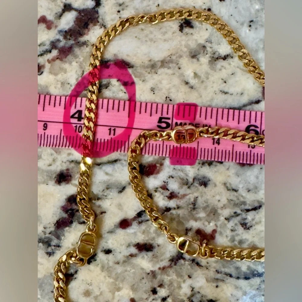 Rare Vintage Gold CD Logo Long Necklace - Picture 4 of 6